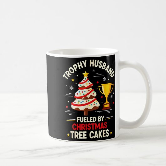 Trophy Retro Husband Fueled By Christmas Tree Cake Kaffeetasse (Rechts)
