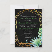 Tropic Aqua Black Birthday Party Gerahmt Einladung (Vorderseite)