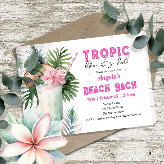 Tropic Beach Junggeselinnen-Abschied Einladung