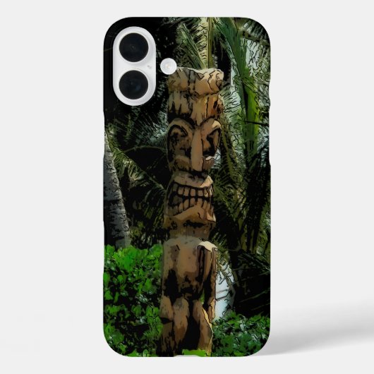 Tropic Beach Tiki Illustriert Hawaii Case-Mate iPhone Hülle (Rückseite)