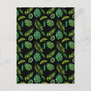 Tropic Blätter Muster handgefertigte Floral Tiki Postkarte