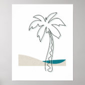 Tropic Breeze Abstrakt Palm Tree Line Printmedien Poster (Vorne)
