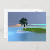 Tropic Call - Palme Tree auf der Insel Postkarte (Vorne/Hinten)