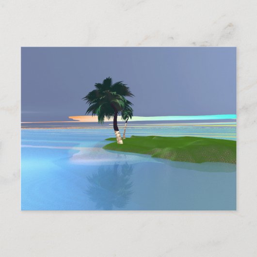 Tropic Call - Palme Tree auf der Insel Postkarte (Vorderseite)