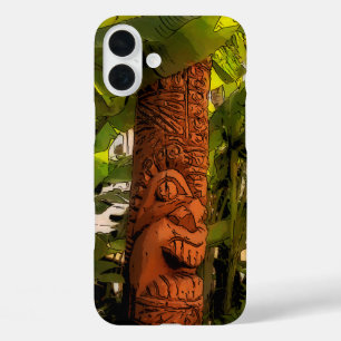 Tropic Garden Tiki Illustriert Hawaii iPhone 16 Plus Hülle