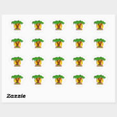 Tropic Island Sunset Heart Sticker (Blatt)