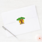 Tropic Island Sunset Heart Sticker (Umschlag)