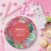 Tropic like its hot orange tropical bachelorette  pappteller (Party)