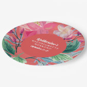 Tropic like its hot orange tropical bachelorette  pappteller (Schrägansicht)