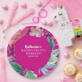 Tropic like its hot pink tropical bachelorette  pappteller (Party)