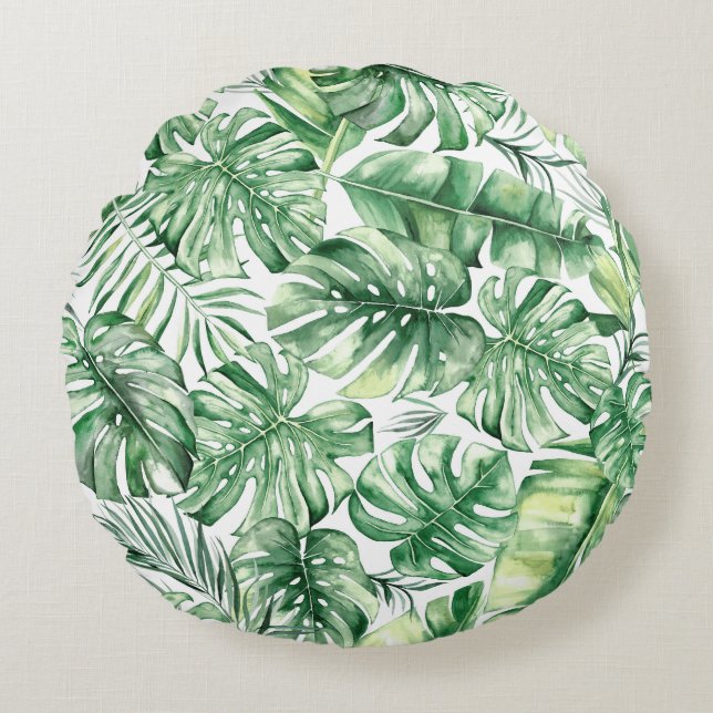 Tropic Rain Rundes Kissen (Vorderseite)