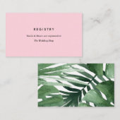 Tropic-Registrierungskarte Begleitkarte (Vorne/Hinten)