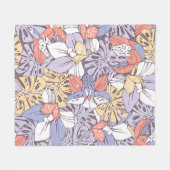 Tropic seamless pattern with orchid and monstera l fleecedecke (Vorderseite (Horizontal))