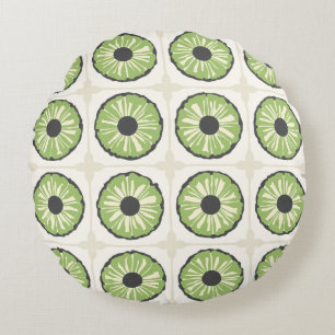 Tropic Slice Leafy Green Rundes Kissen