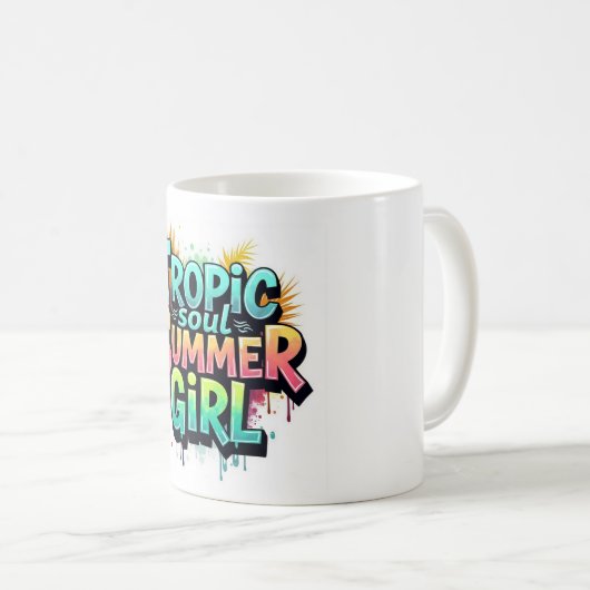 Tropic Soul Summer Girl Graffiti Mug Kaffeetasse (VorderseiteRechts)