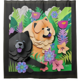 TROPIC TANGO Rote schwarze Choke Duschvorhang