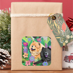 TROPIC TANGO Rote schwarze Choke Quadratischer Aufkleber