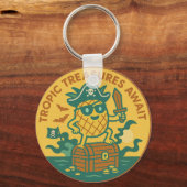 Tropic Treasures Await Pineapple Schlüsselanhänger (Rückseite)