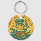 Tropic Treasures Await Pineapple Schlüsselanhänger (Rückseite)