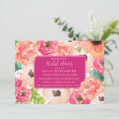 TROPIC WATERCOLOR FLORAL Brautdusche Einladung (Stehend Vorderseite)