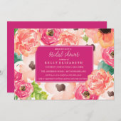 TROPIC WATERCOLOR FLORAL Brautdusche Einladung (Vorne/Hinten)