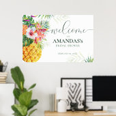 Tropica Ananas Birdal Dusche Begrüßungszeichen Poster (Heimbüro)