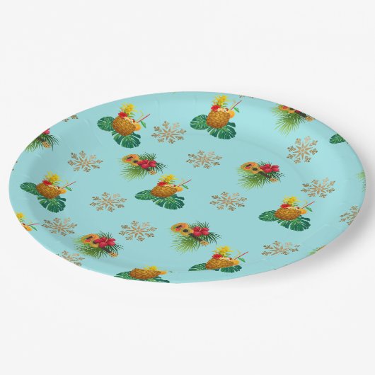 Tropica Plate Aqua Pappteller (Schrägansicht)