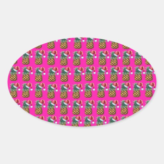 Tropica - Rosa Ovaler Aufkleber (Vorderseite)