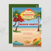 Tropicai Reggae Beach zum Geburtstag Einladung Postkarte (Vorne/Hinten)