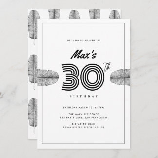 Tropical 30. Minimal Geburtstagskarte Ankündigung