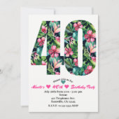 Tropical 40 40. Geburtstagsparty Einladung (Vorderseite)