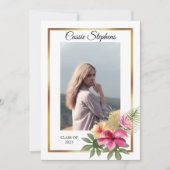 Tropical 4 Foto Collage Gold Frame Abschluss Ankündigung (Vorderseite)