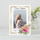 Tropical 4 Foto Collage Gold Frame Abschluss Ankündigung (Stehend Vorderseite)