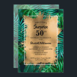 Tropical 50. Geburtstagsparty Einladung<br><div class="desc">Die tropisch-grünen Pflanze überlagern sich mit Goldfolie und Ihre Geburtstagsparty-Details in schicker Schrift eignen sich hervorragend für JEDEN Imitat Geburtstag. KOORDINIERENDE Artikel in unserem Geschäft verfügbar.</div>