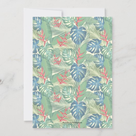 Tropical 50. Geburtstagsparty Einladungen (Rückseite)