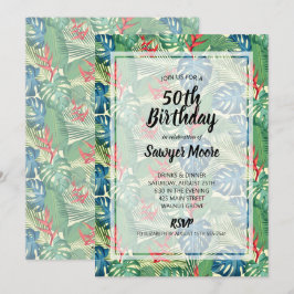 Tropical 50. Geburtstagsparty Einladungen