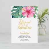 Tropical 50 und fabelhaft 50. Geburtstag Folieneinladung (Stehend vorne)