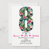 Tropical 88 Achte Geburtstagsparty Einladung (Vorderseite)