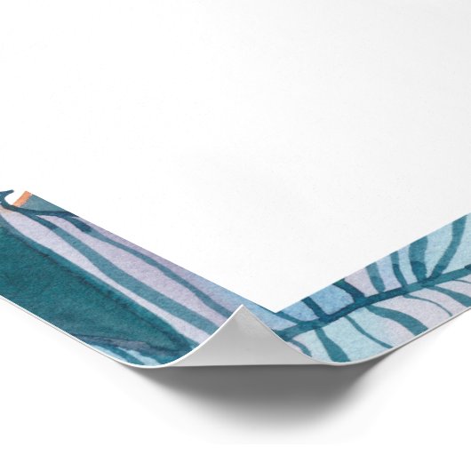 Tropical Abstract Art Personalized Poster Sign (Ecke)