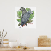 Tropical African Greys Print Poster (Küche)