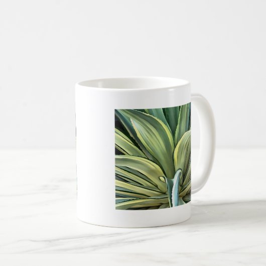 Tropical Agave Art Kaffeetasse (VorderseiteRechts)