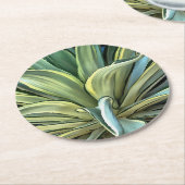 Tropical Agave Art Runder Pappuntersetzer (Angewinkelt)