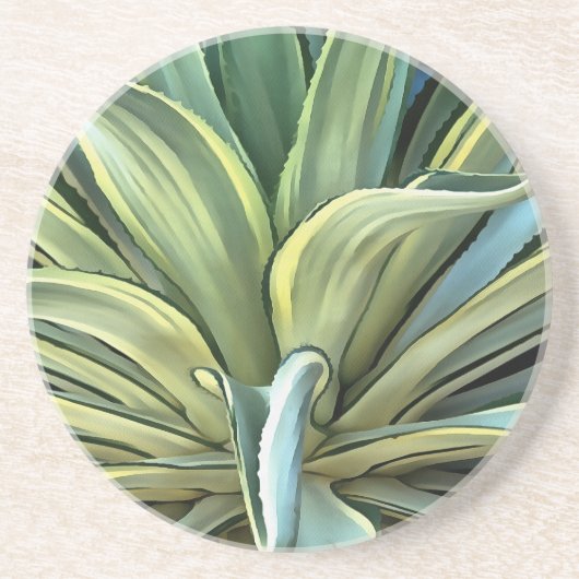 Tropical Agave Art Sandstein Untersetzer (Vorne)