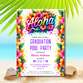 Tropical Aloha Abschluss Pool Party Einladung