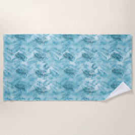 Tropical Aloha Aqua Blue Blätter Strandtuch