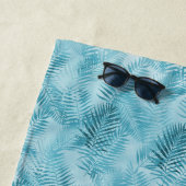 Tropical Aloha Aqua Blue Blätter Strandtuch (Beispiel)