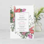 Tropical Aloha Baby Shower Einladung (Stehend Vorderseite)