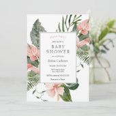 Tropical Aloha Baby Shower Einladung (Stehend Vorderseite)