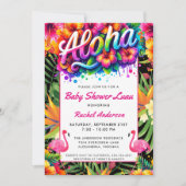 Tropical Aloha Baby Shower Luau Einladung (Vorderseite)