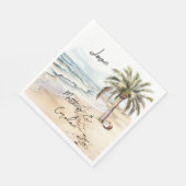 Tropical Aloha Beach Coconuts Palm Tree Wedding Serviette (Ecke)